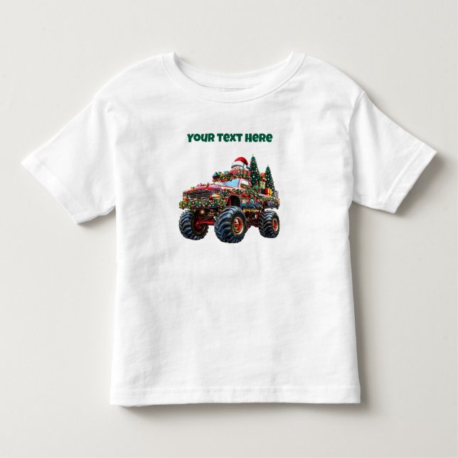 Monster Truck Christmas – Editable Toddler Jersey T-Shirt (Front)