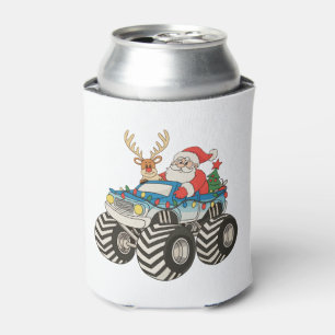 Monster Truck Christmas Santa Reindeer Festive Can Cooler