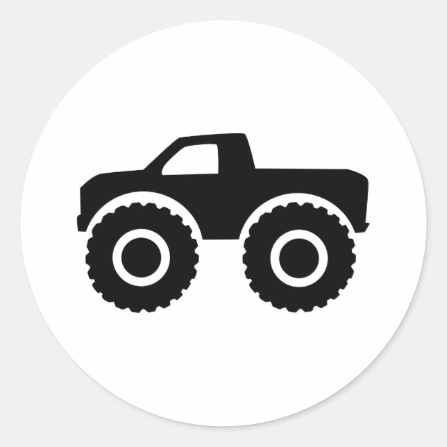 Monster truck classic round sticker (Front)