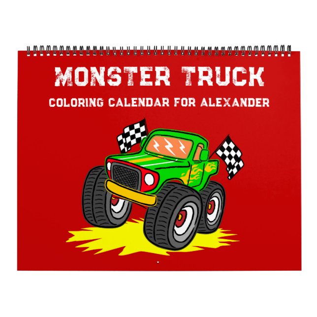 Monster Truck Coloring Calendar (Cover)