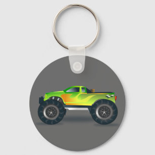 Monster Truck. Cool and colourful modified Pick up Key Ring