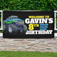Monster Truck Cool Blue 8th Birthday Custom Vinyl