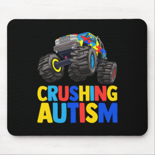 Monster Truck Crushing Austim Autism Awareness  Mouse Pad