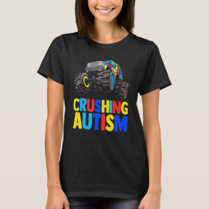 Monster Truck Crushing Austim  Autism Awareness T-Shirt