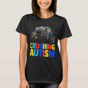 Monster Truck Crushing Austim Autism Awareness T-Shirt