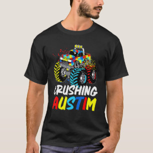 Monster Truck Crushing Austim Autism Awareness T-Shirt