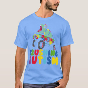 Monster Truck Crushing Autism Puzzle Mum Teacher S T-Shirt