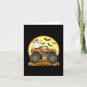 Monster Truck Cute Boo Pumpkin Funny Halloween Kid Card