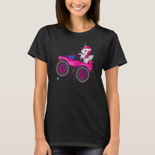 Monster Truck Cute Unicorn Birthday Party Monster  T-Shirt