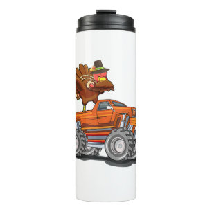 Monster Truck Dabbing Turkey Hooray Happy Thanksgi Thermal Tumbler