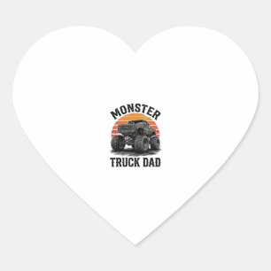 Monster Truck Dad Vintage Off Road Graphic_1 Heart Sticker