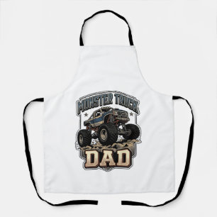 Monster Truck Dad Vintage Vector Shirt Design_1 Apron