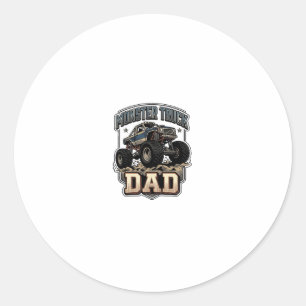 Monster Truck Dad Vintage Vector Shirt Design_1 Classic Round Sticker