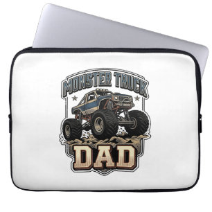 Monster Truck Dad Vintage Vector Shirt Design_1 Laptop Sleeve