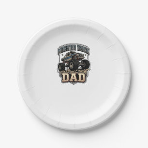 Monster Truck Dad Vintage Vector Shirt Design_1 Paper Plate