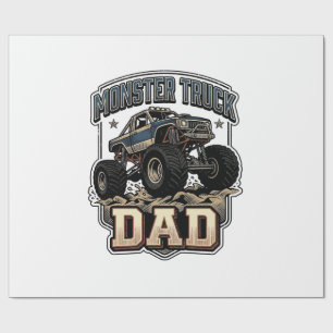 Monster Truck Dad Vintage Vector Shirt Design_1 Wrapping Paper