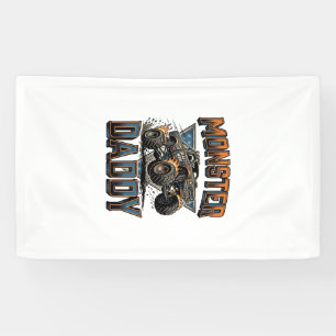 Monster Truck Daddy Vintage Engraving Shirt Design Banner