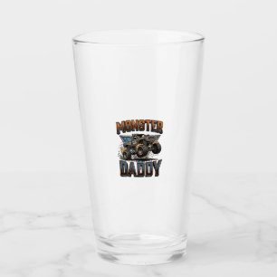 Monster Truck Daddy Vintage Engraving Shirt Design Glass