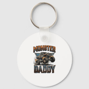 Monster Truck Daddy Vintage Engraving Shirt Design Key Ring