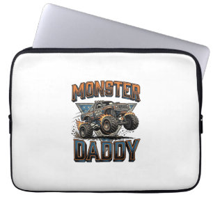Monster Truck Daddy Vintage Engraving Shirt Design Laptop Sleeve