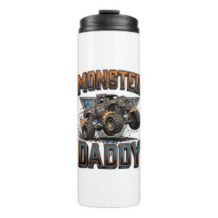 Monster Truck Daddy Vintage Engraving Shirt Design Thermal Tumbler