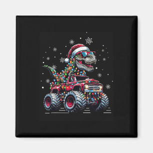 Monster Truck Dinosaur Trex Christmas Boys Kids Magnet