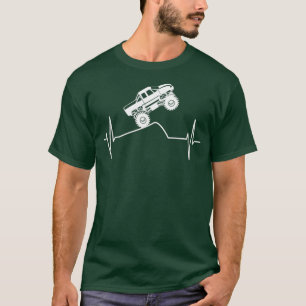 Monster Truck Driver Heartbeat Line Pickup Gift 2 T-Shirt