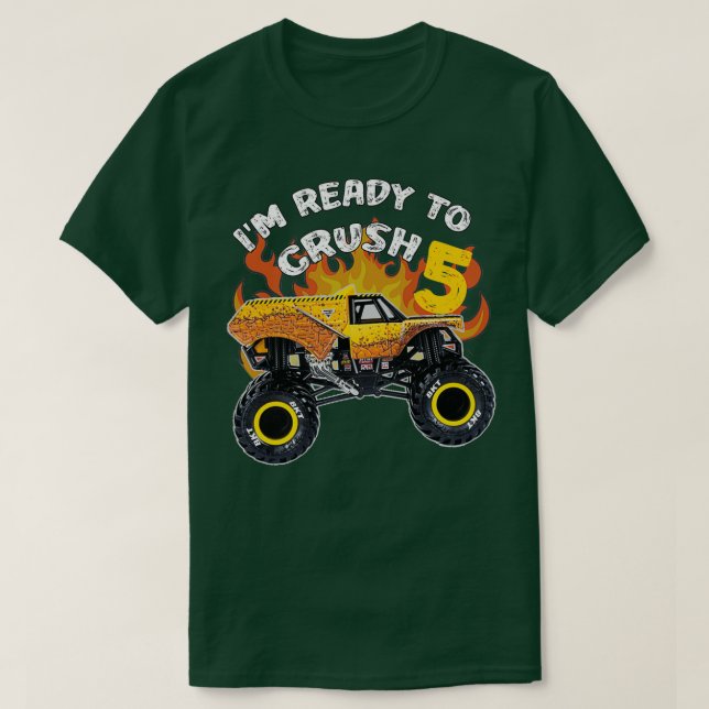 Monster Truck earthshaker Ix27m Ready to Crush 5 B T-Shirt (Design Front)