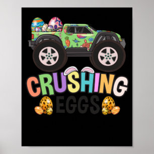 Monster Truck Easter Crushing Eggs Poster