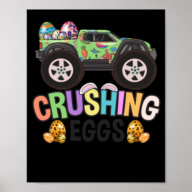 Monster Truck Easter Crushing Eggs Poster (Front)