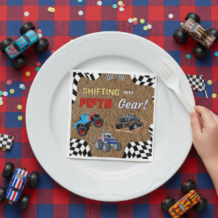 Monster Truck Fifth Birthday Boy Napkin