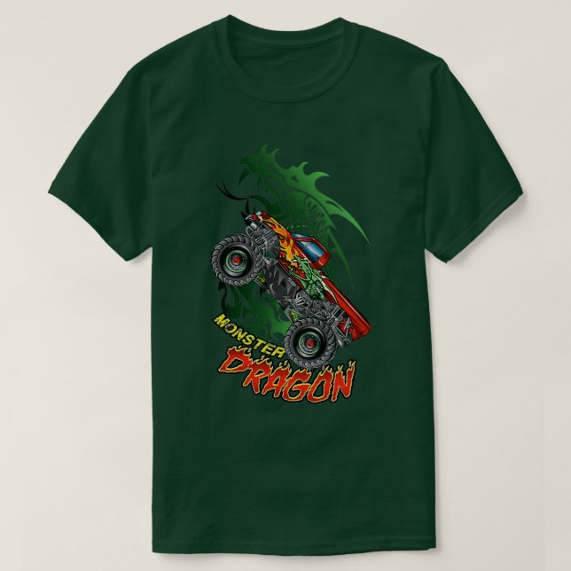 Monster Truck Fire Dragon Stunt 2 T-Shirt (Design Front)