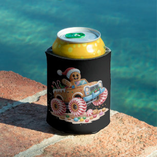 Monster Truck Gingerbread Man Christmas Baking  Can Cooler