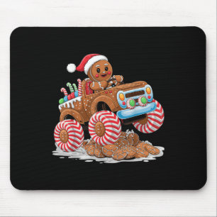 Monster Truck Gingerbread Man Christmas King Mouse Pad