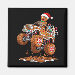 Monster Truck Gingerbread Man Funny Christmas Baki Magnet