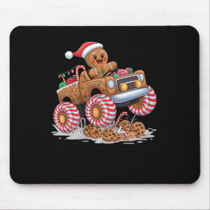 Monster Truck Gingerbread Man Funny Christmas King Mouse Pad