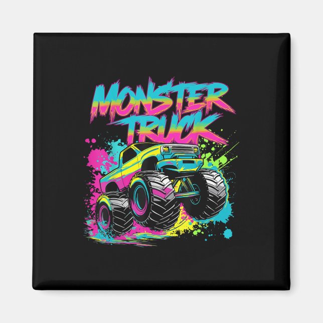 Monster Truck Graffiti Art Colourful  Magnet (Front)