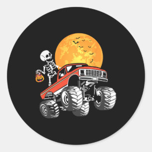 Monster Truck Halloween Boys Truck Pumpkin Classic Round Sticker