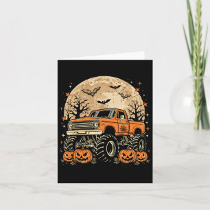 Monster Truck Halloween Jack O Lantern Moon Pumpki Card
