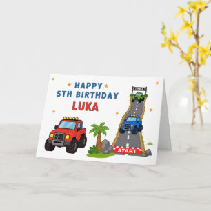 Monster Truck Happy Birthday Kids Card