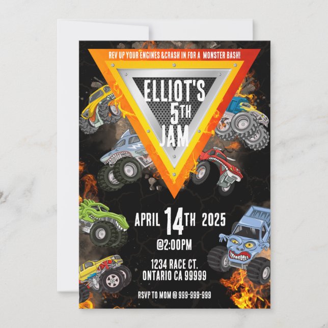 Monster Truck Invitation (Front)