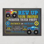 Monster Truck Joint Birthday Invitation<br><div class="desc">All designs are © Happy Panda Print</div>