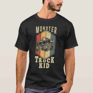 Monster Truck Kid For Boys Girls Retro Vintage T-Shirt