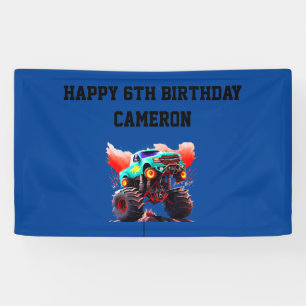 Monster Truck Kids Birthday Party Invitation Banner