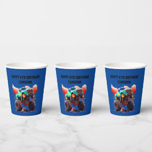 Monster Truck Kids Birthday Party Paper Cups
