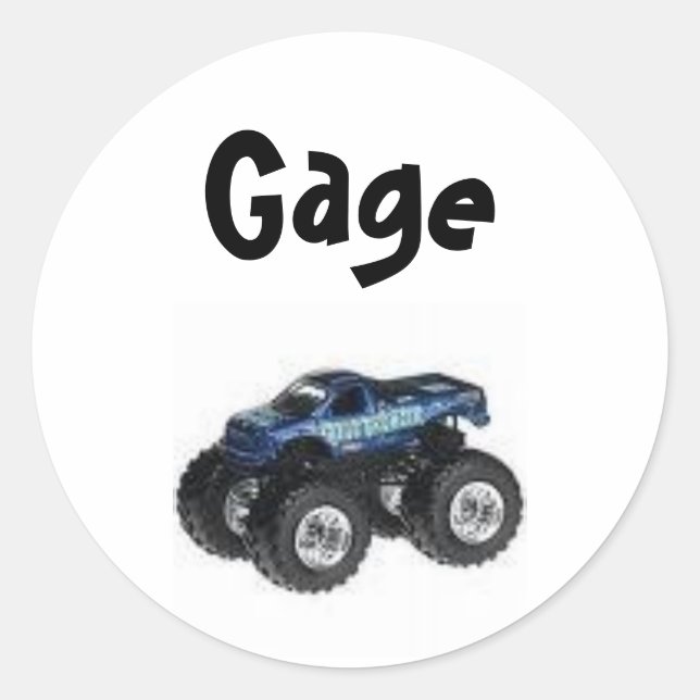 Monster Truck Label - Customised (Front)
