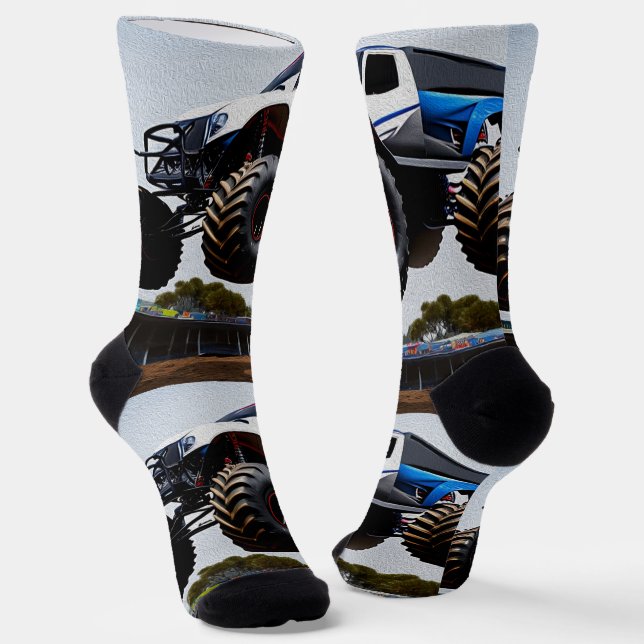 Monster Truck Launch, Crew Socks (Angled)
