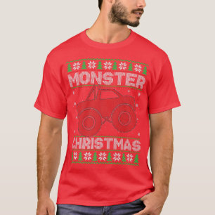 Monster Truck Lover Xmas Lights Ugly Monster Chris T-Shirt