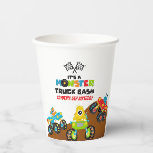 Monster Truck monsters birthday Paper Cups