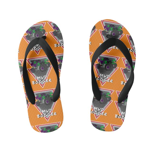 monster truck mud bogger kid's jandals (Footbed)